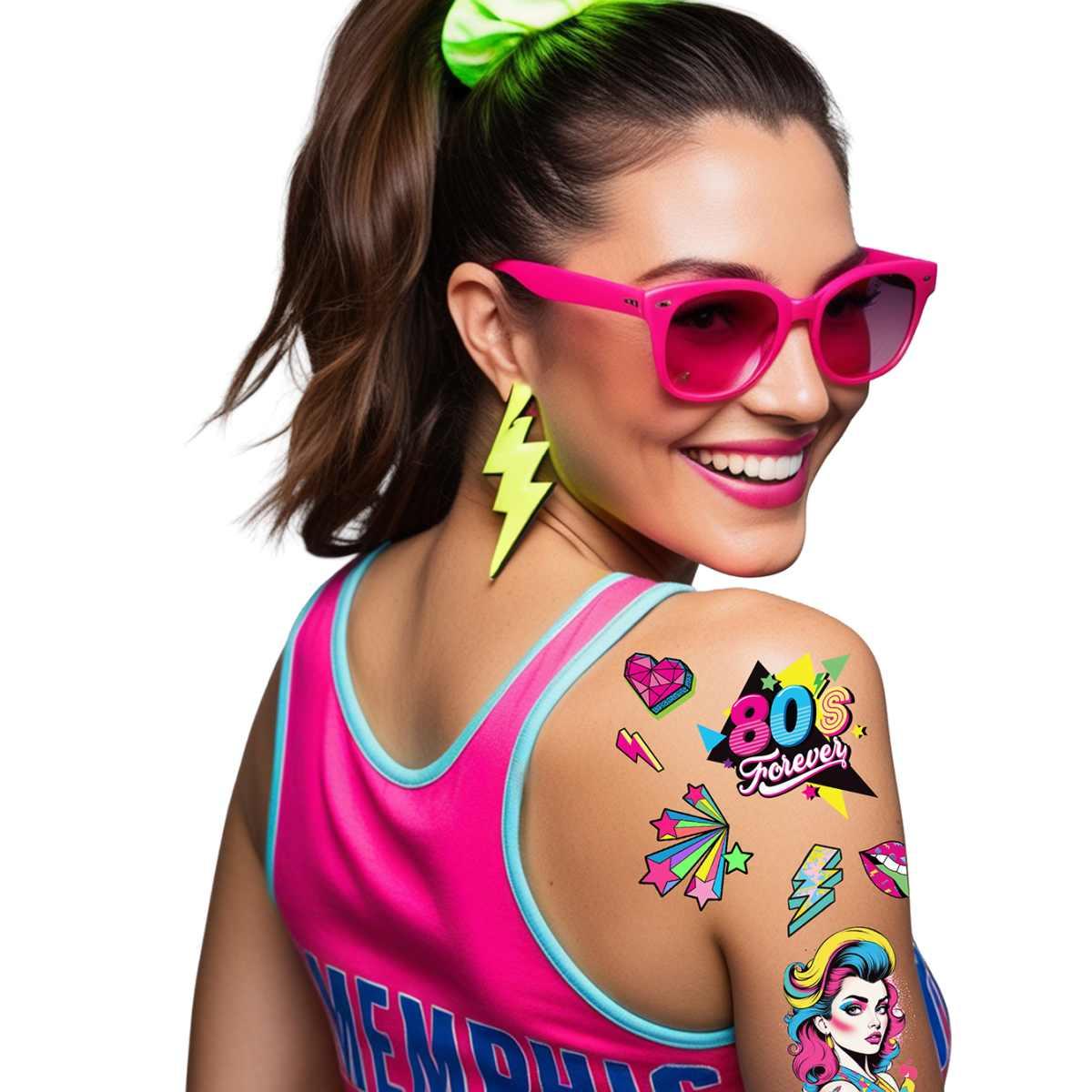 Tatuaggi Rimovibili Corpo Pop Anni 80 Multicolor |_668