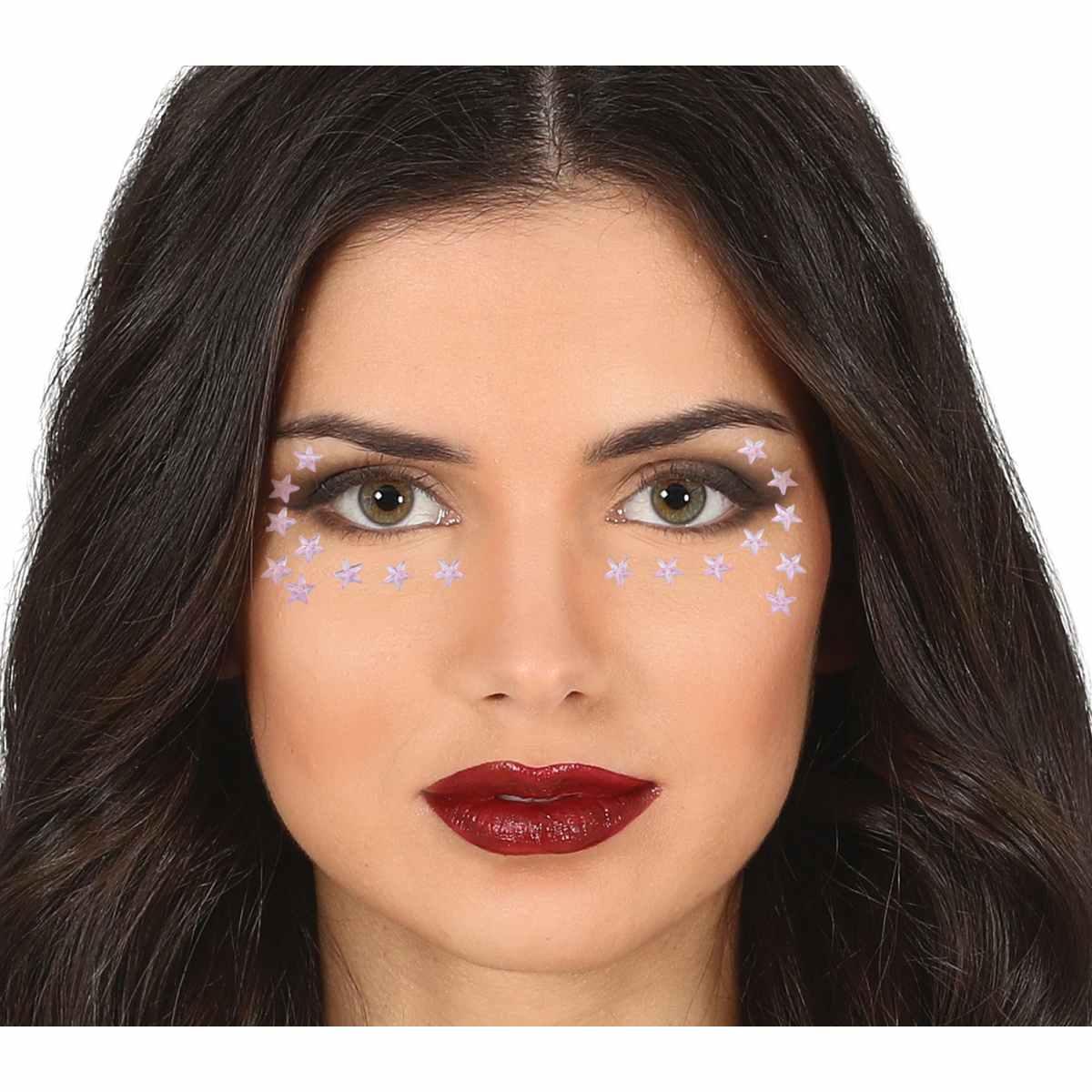 Tatuaggi Viso Rimovibili Stelle Rosa |_791