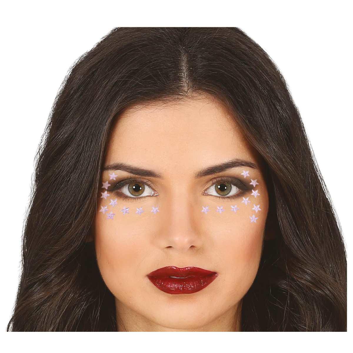 Tatuaggi Viso Rimovibili Stelle Rosa |_791