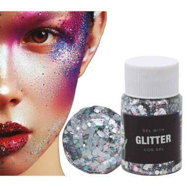 Trucco Gel Glitter Argento gr.20 |_050