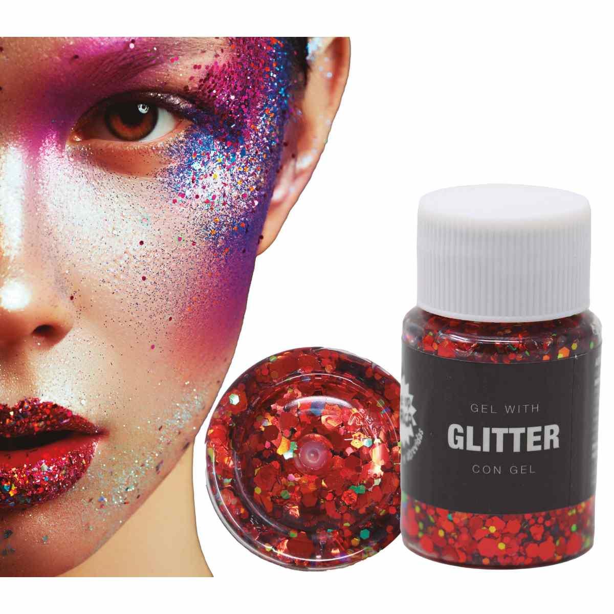 Trucco Gel Glitter Rosso gr.20 |_016