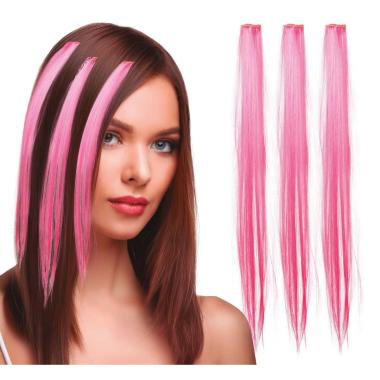 Estensione Capelli Rosa cm.50 pz.3 |_349