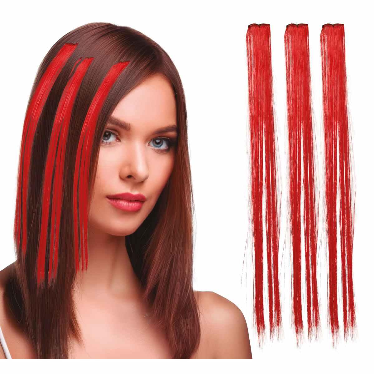 Estensione Capelli Rosse cm.50 pz.3 |_370