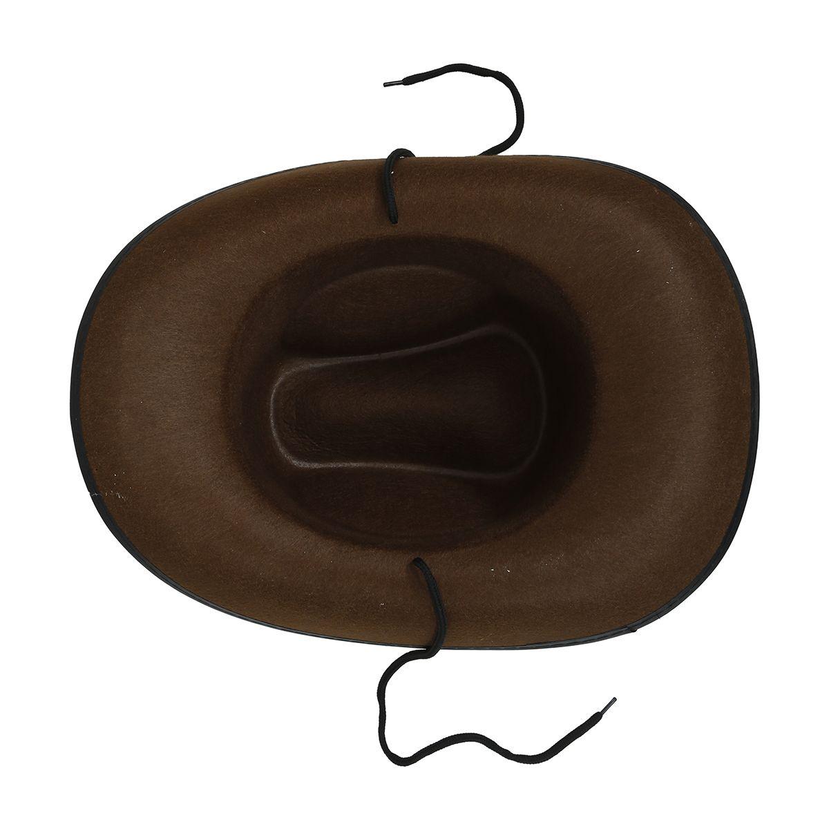 Cappello Cowboy Feltro Marrone con Cordincino e Ossa |_589