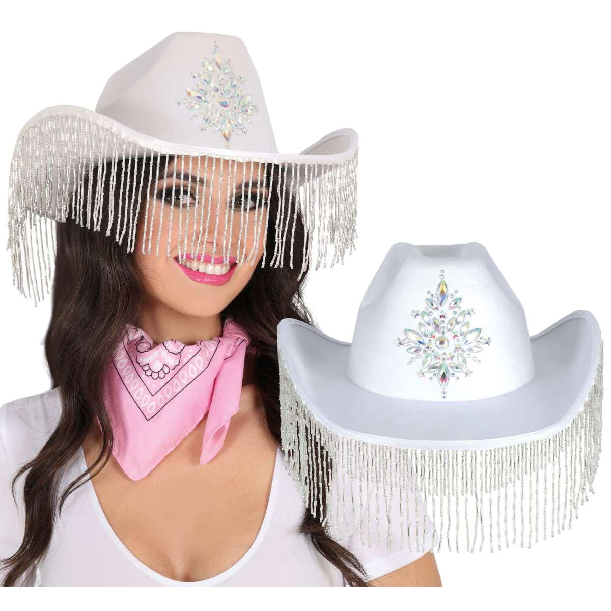 Cappello Cowboy Bianco con Frange |_565