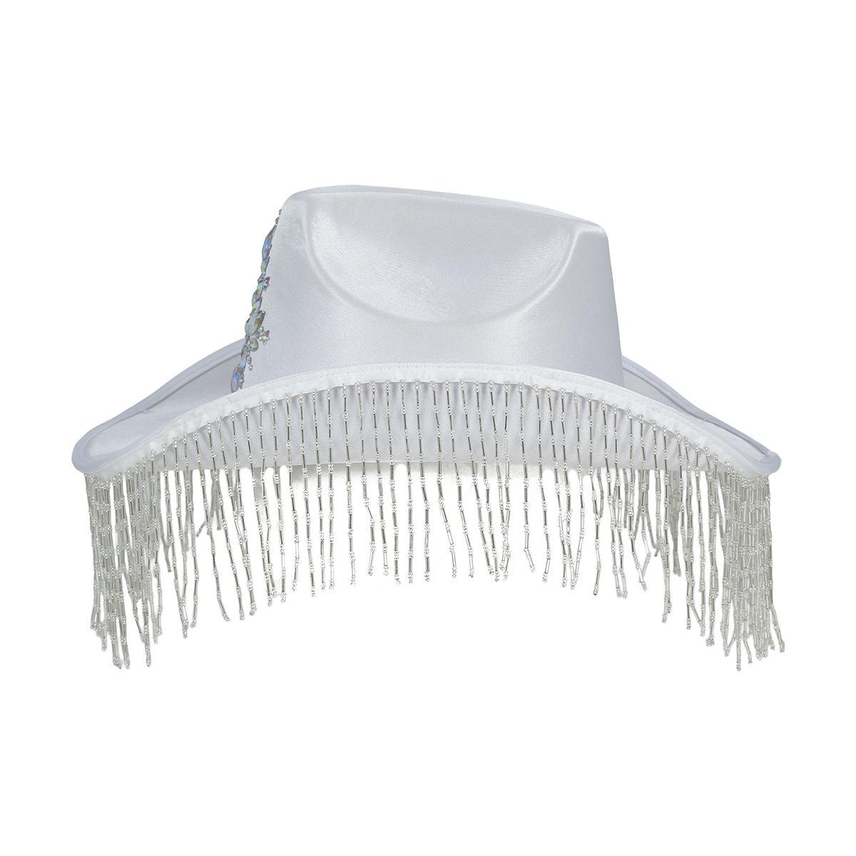 Cappello Cowboy Bianco con Frange |_565