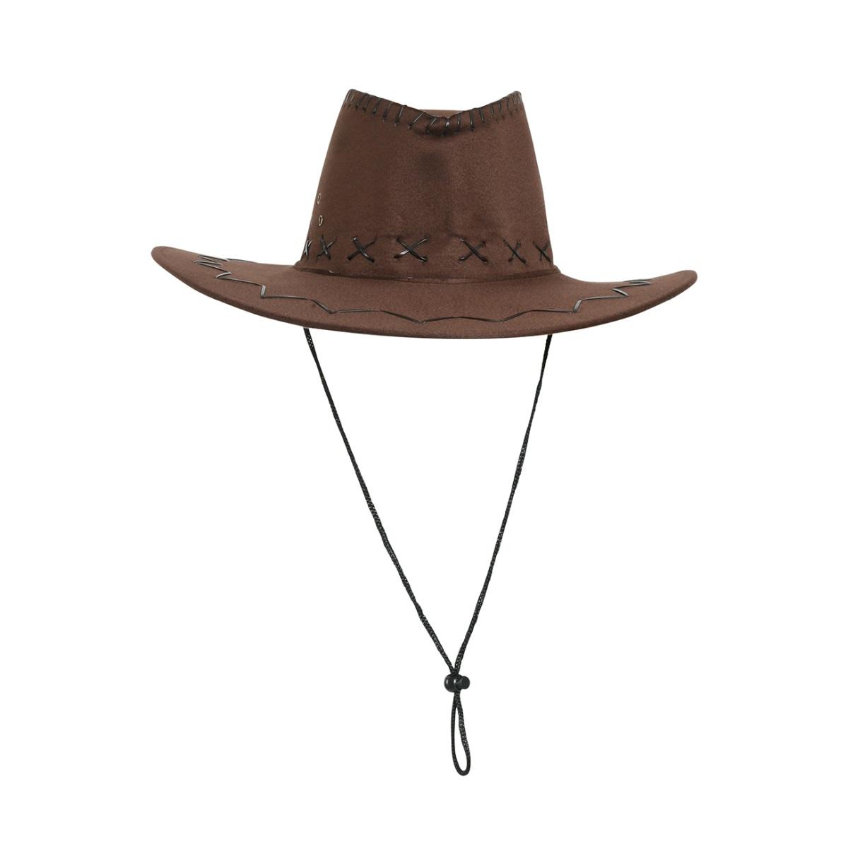 Cappello Cowboy Marrone Chiaro con Cuciture |_704