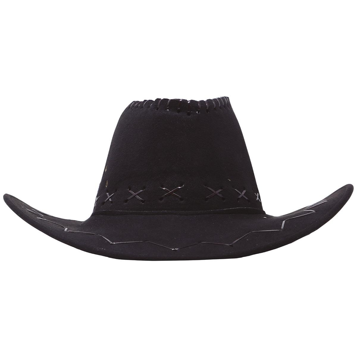 Cappello Cowboy Nero con Cuciture |_681