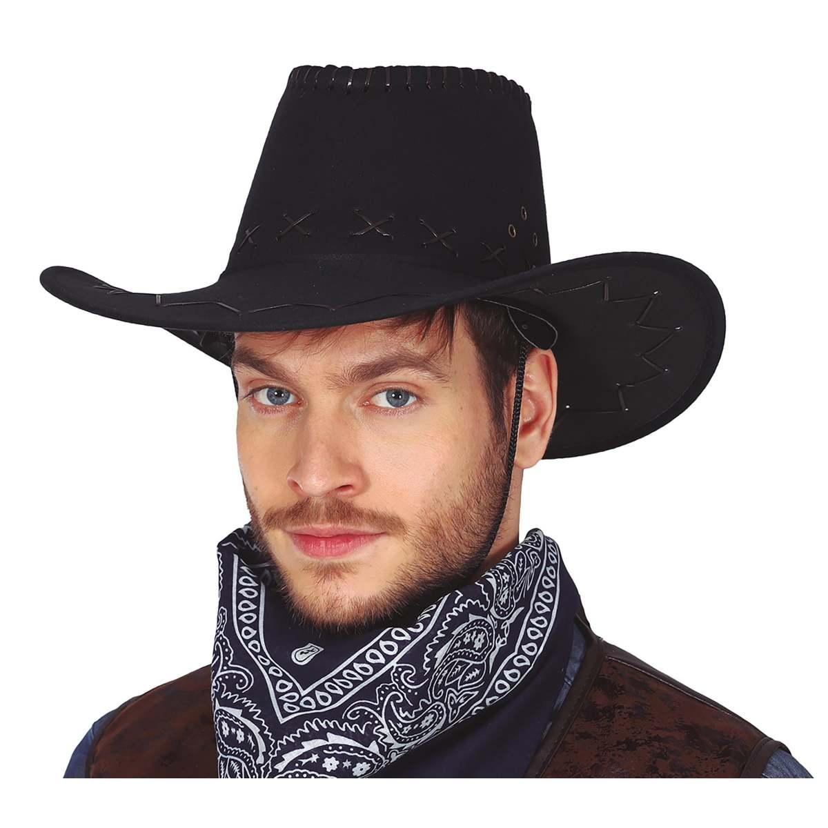 Cappello Cowboy Nero con Cuciture |_681