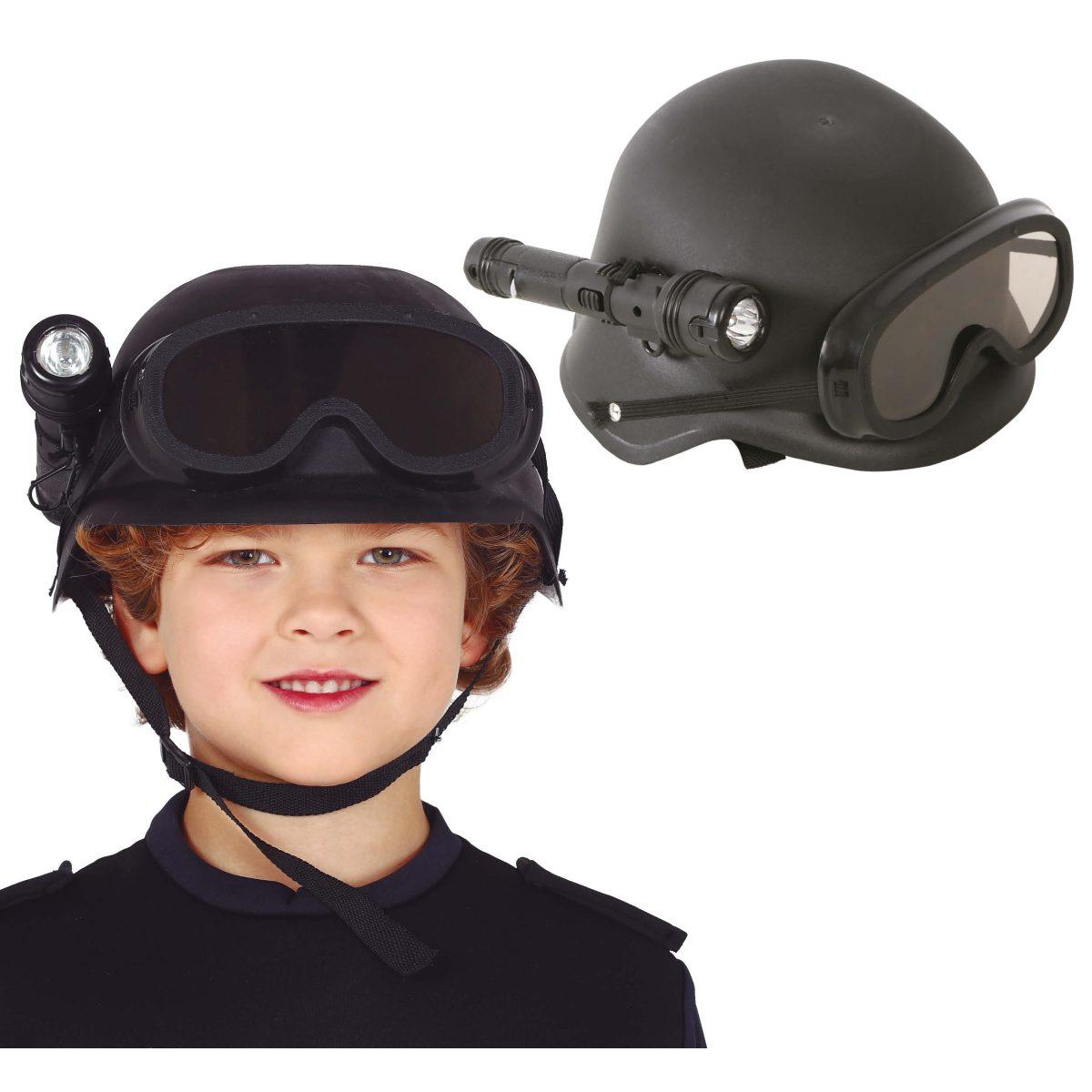 Cappello Poliziotto Casco Nero Antisommossa |_817