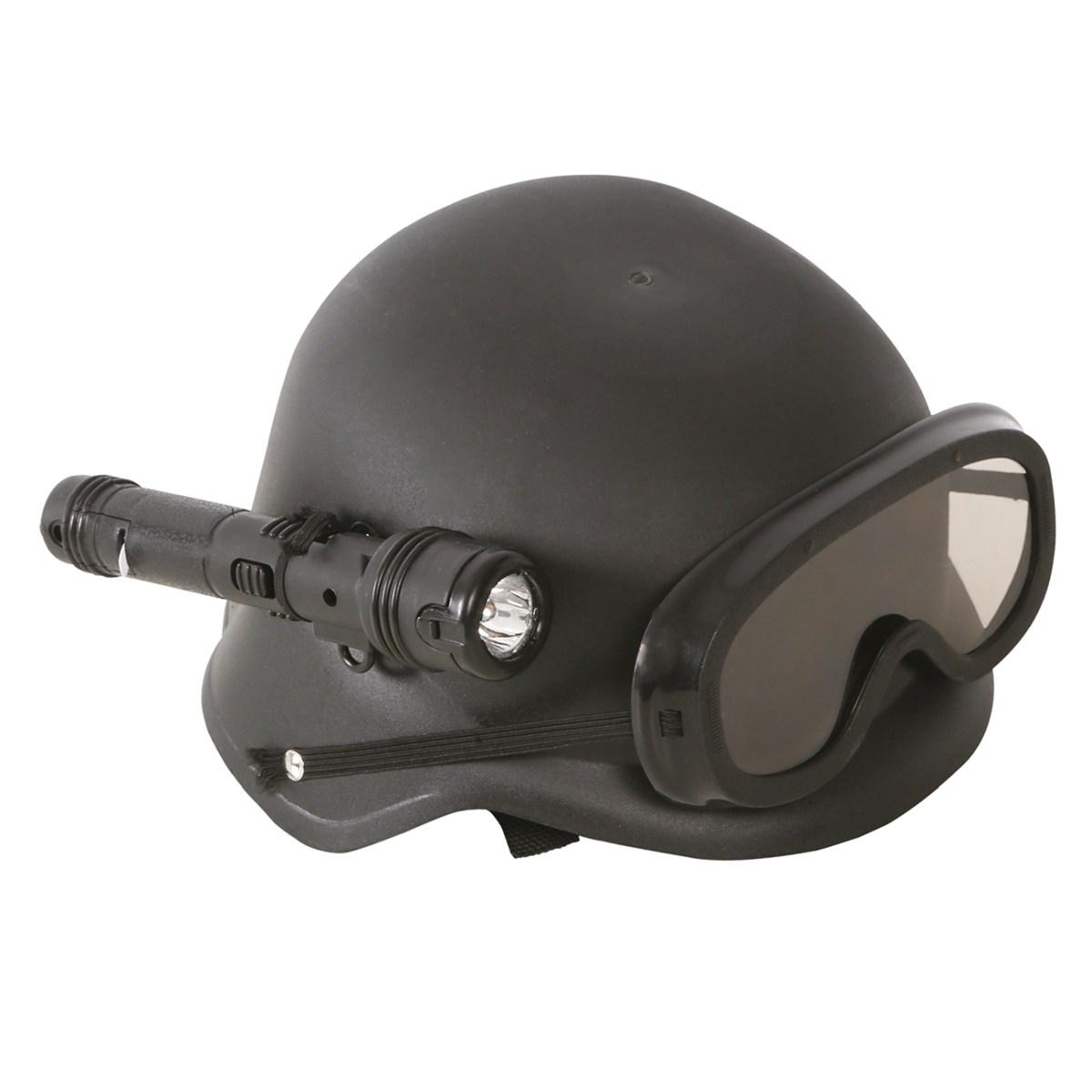 Cappello Poliziotto Casco Nero Antisommossa |_817