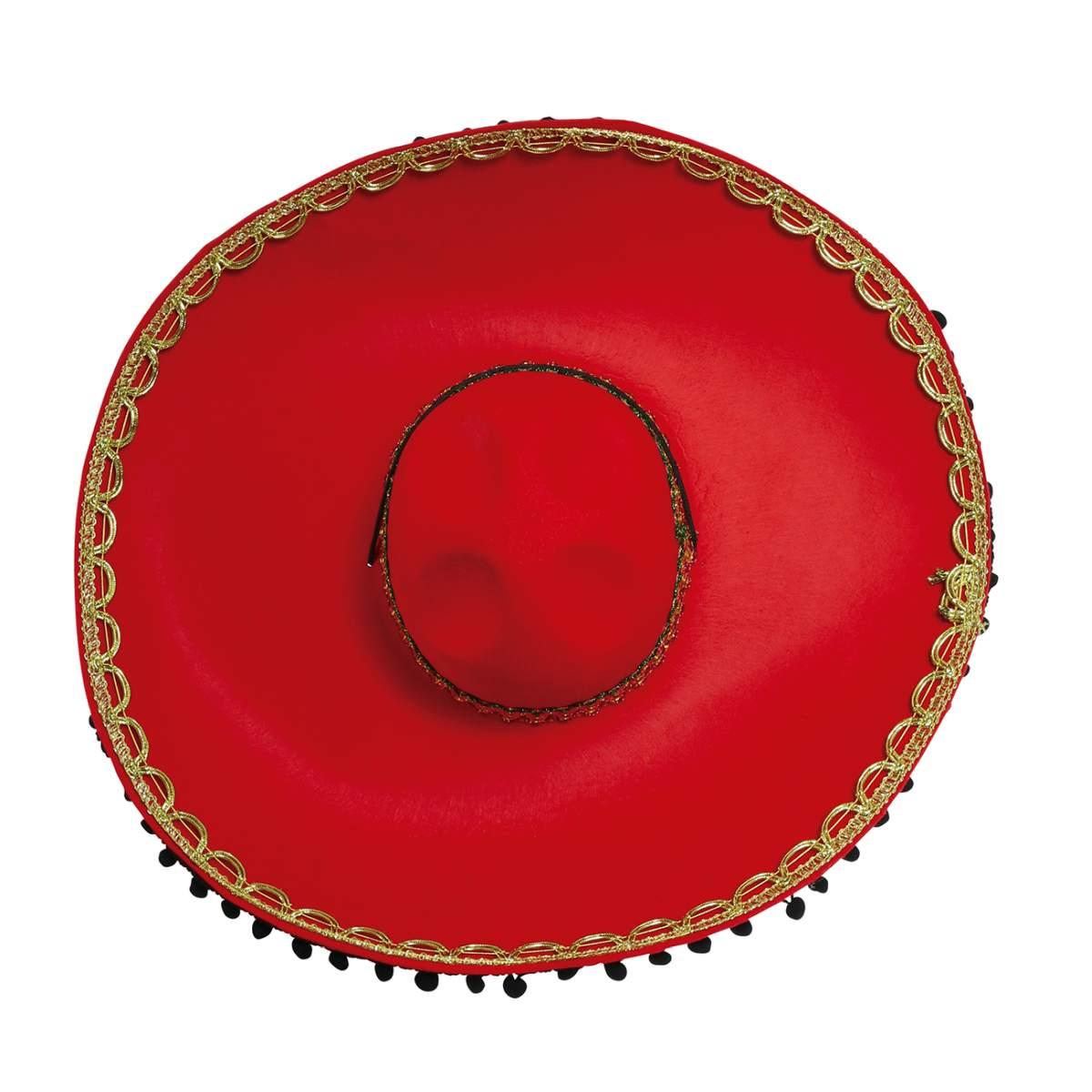 Cappello Sombrero Feltro Rosso  |_886