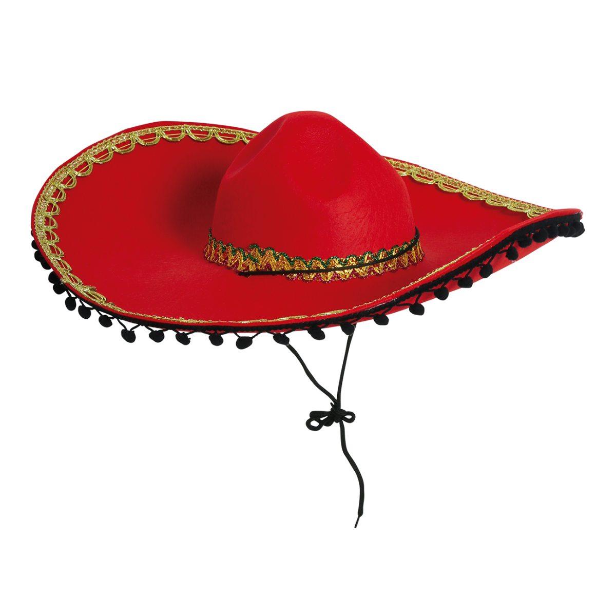 Cappello Sombrero Feltro Rosso  |_886