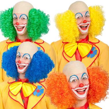 Calotta Clown con Capelli Diusponibile in 4 Colori