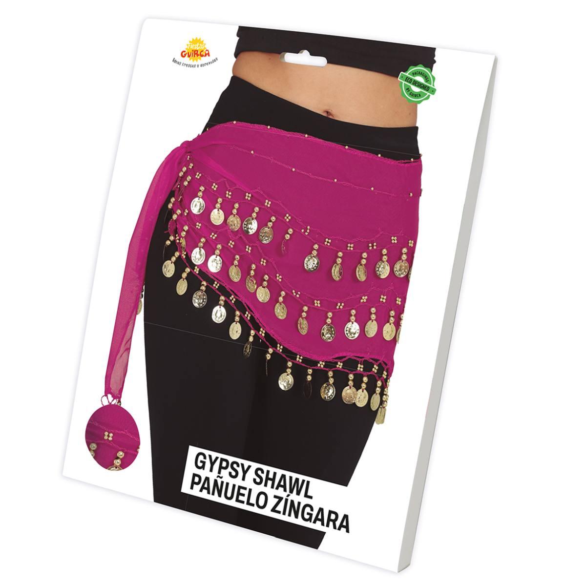 Foulard Gitana Fucsia con Monete |_141