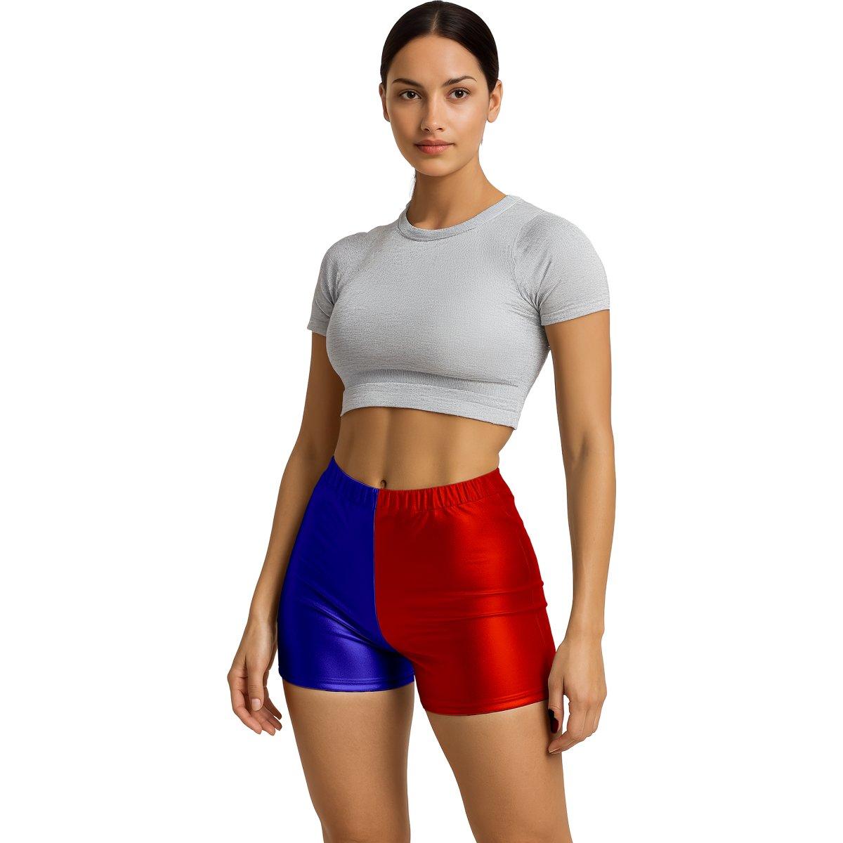 Pantaloncino Rosso e Blu Metallizzato |Donna