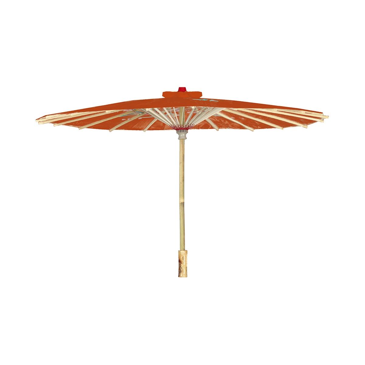 Ombrellino Legno e Carta Rosso con Decori Orientali cm.Ã?82 |_906