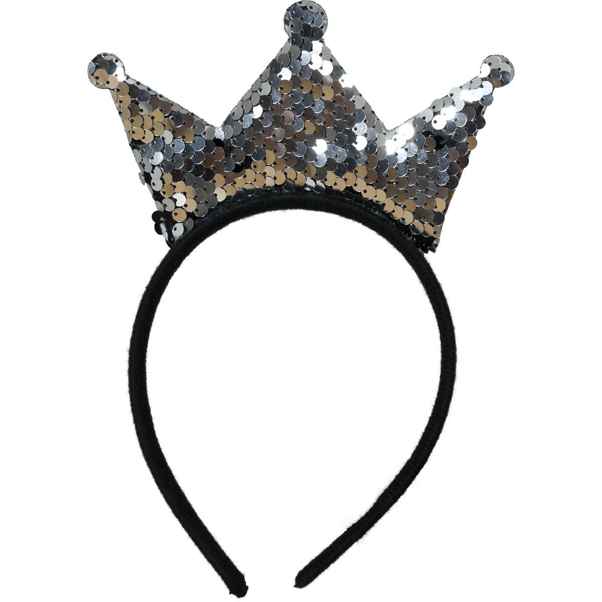 Cerchietto Corona Paillettes Argento |_169