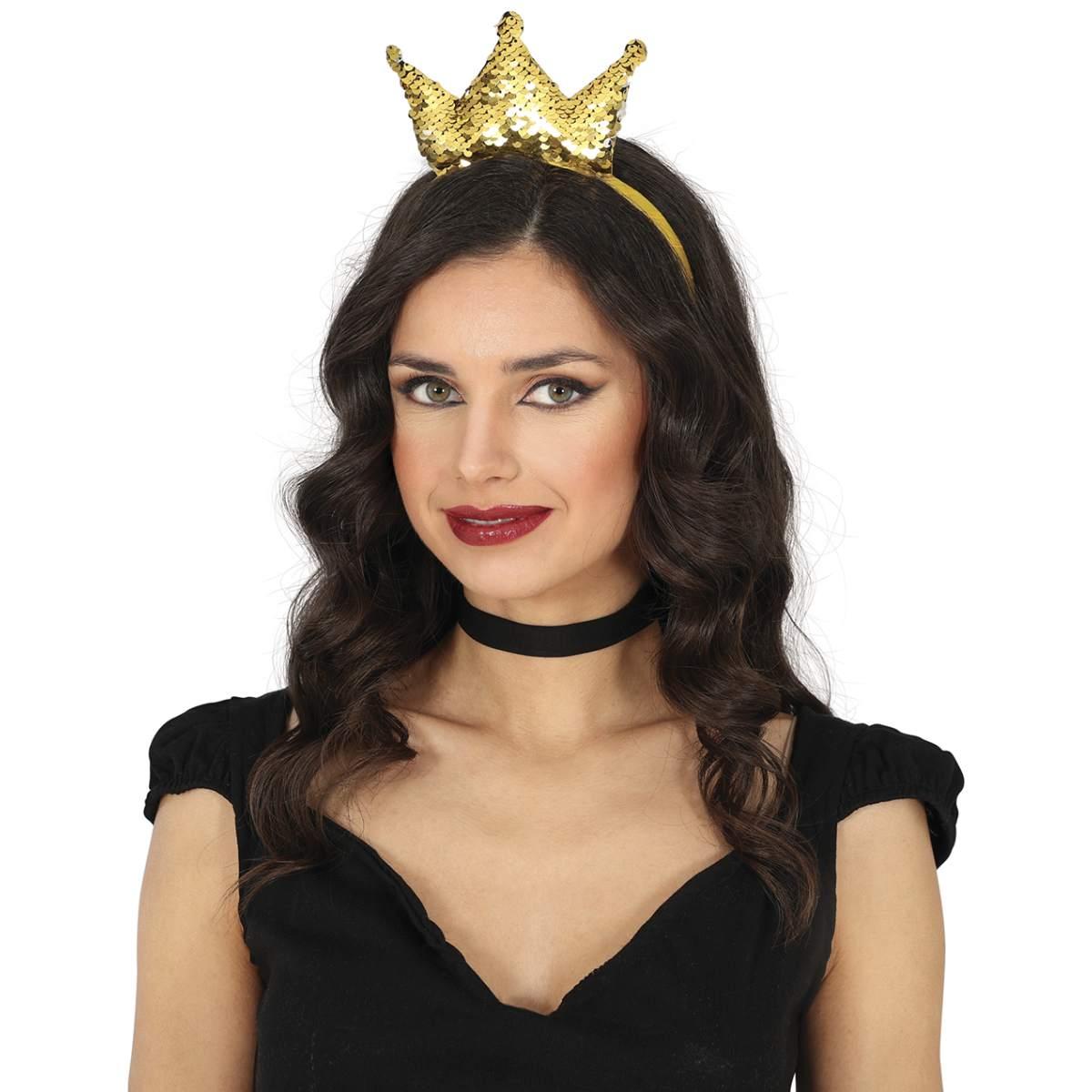 Cerchietto Corona Paillettes Oro |_176