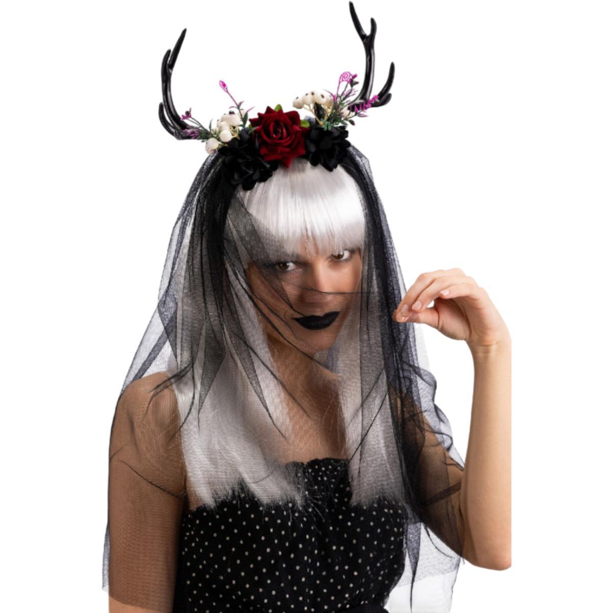 Cerchietto con Corna, Decorazioni e Velo