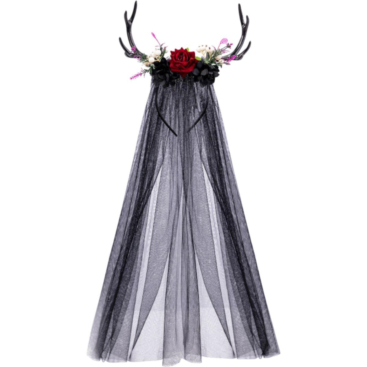 Cerchietto con Corna, Decorazioni e Velo