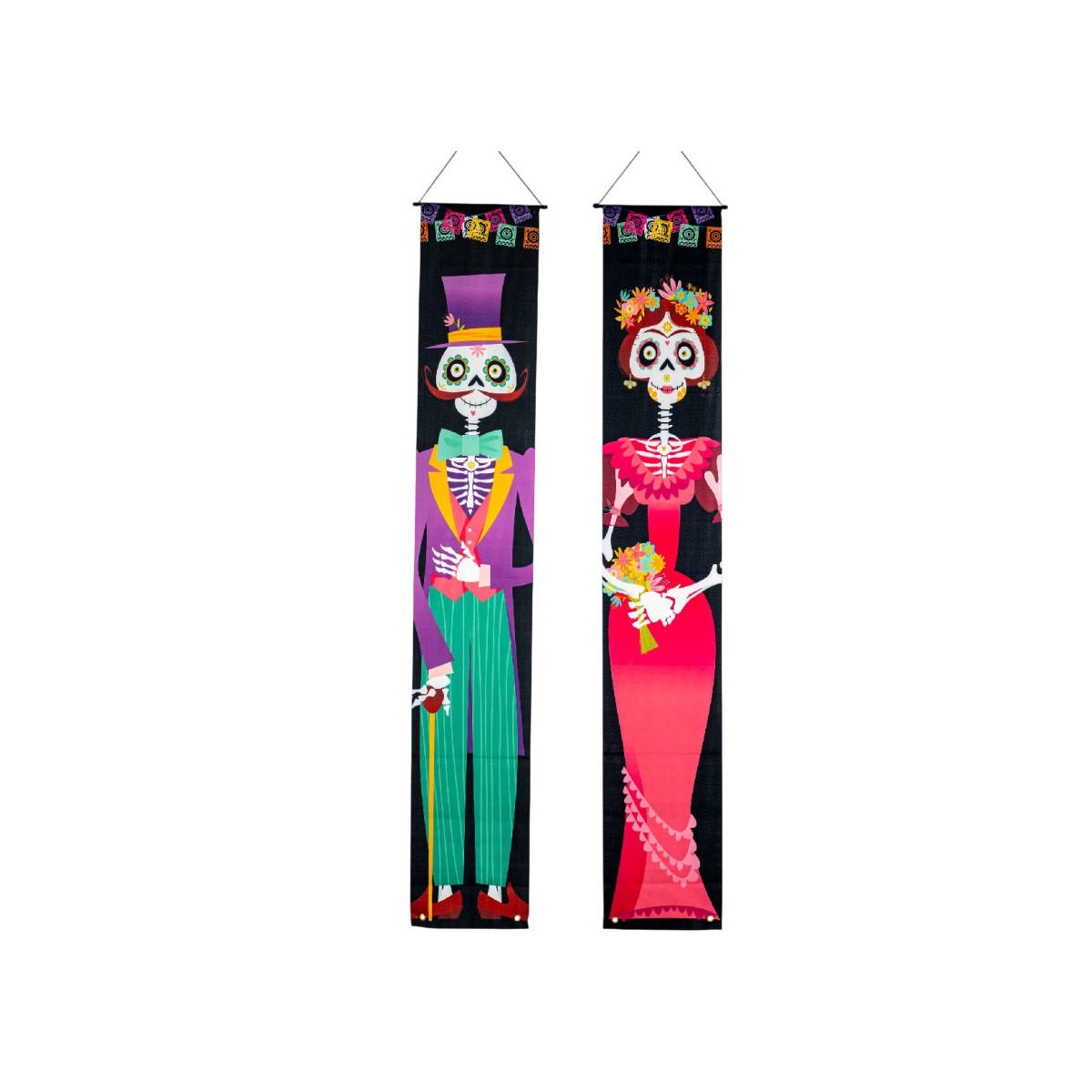 anner Set pz.2 Tessuto Teschi Messicano cm.180x30