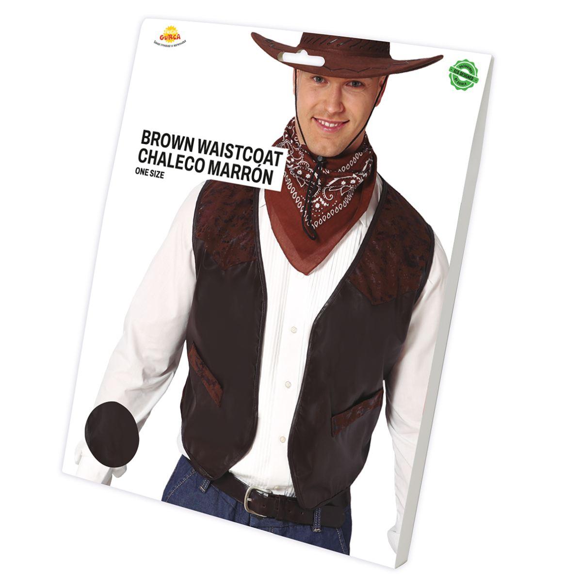 Costume Gilet Cowboy Marrone |Uomo