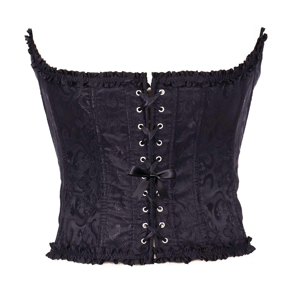 Bustino Corpetto Nero con Ricami |Donna