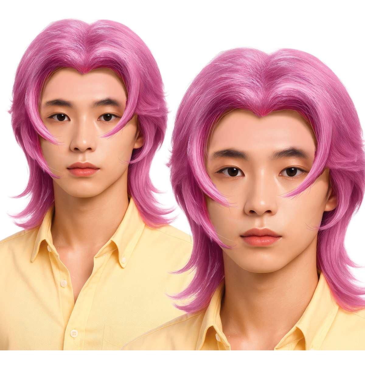 Parrucca Rosa Manga Liscia K Pop |_785