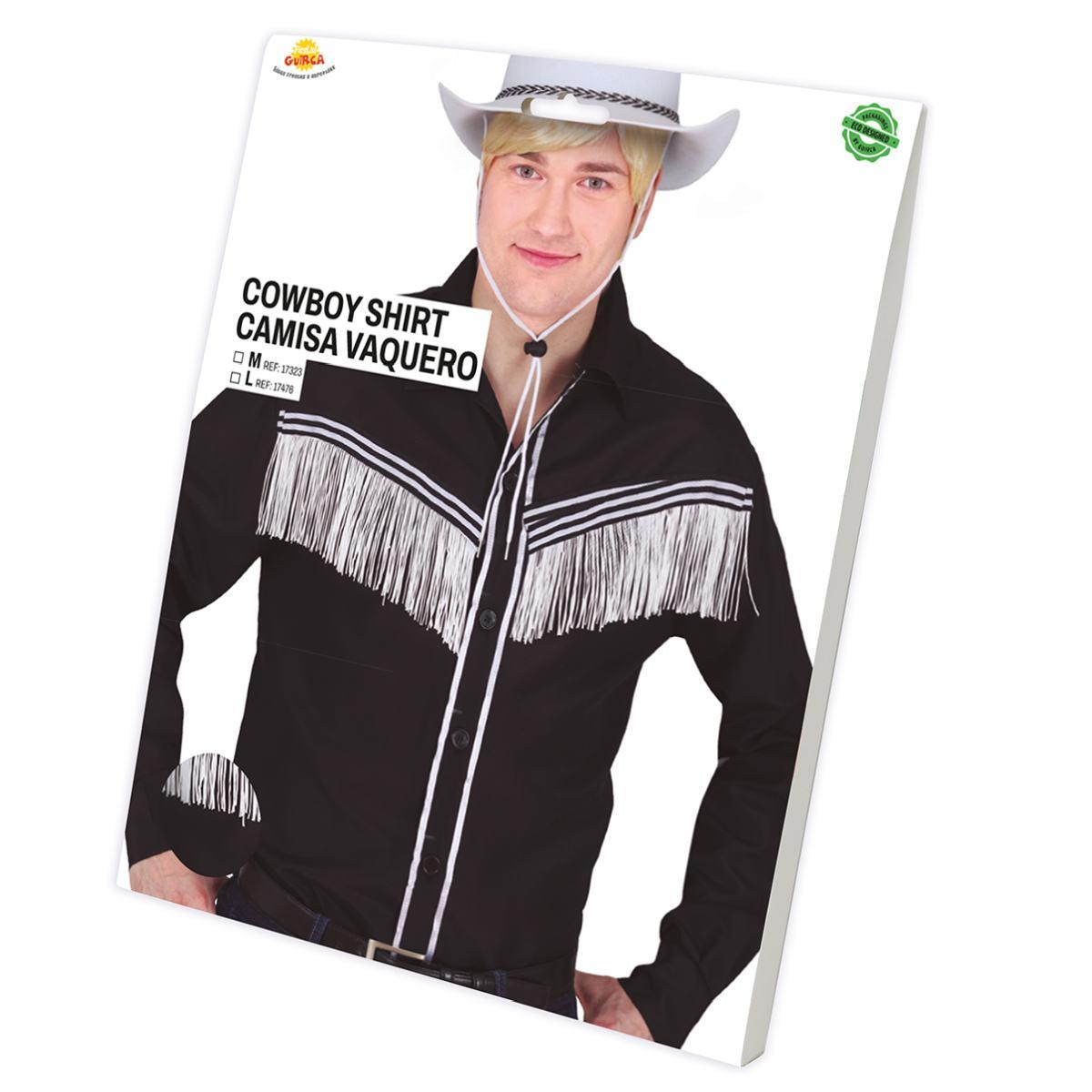 Camicia Nera Cowboy con Frange |Uomo_TD_04488