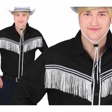 Camicia Nera Cowboy con Frange |Uomo