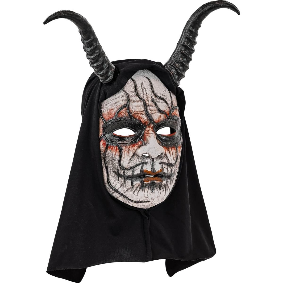 Maschera Viso PVC Horror Commedia dell'Arte con Cappuccio|_259