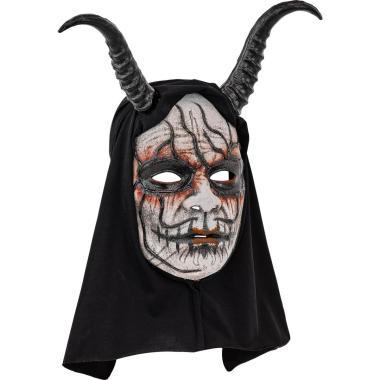 Maschera Viso PVC Horror Commedia dell'Arte con Cappuccio|_259