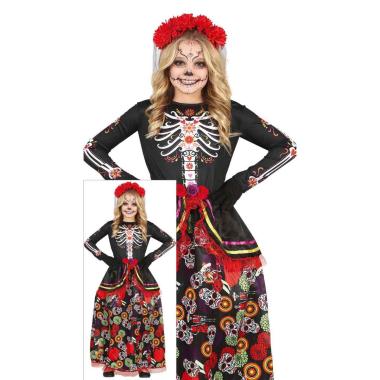 Costume Scheletro Messicano Catrina |Bambina