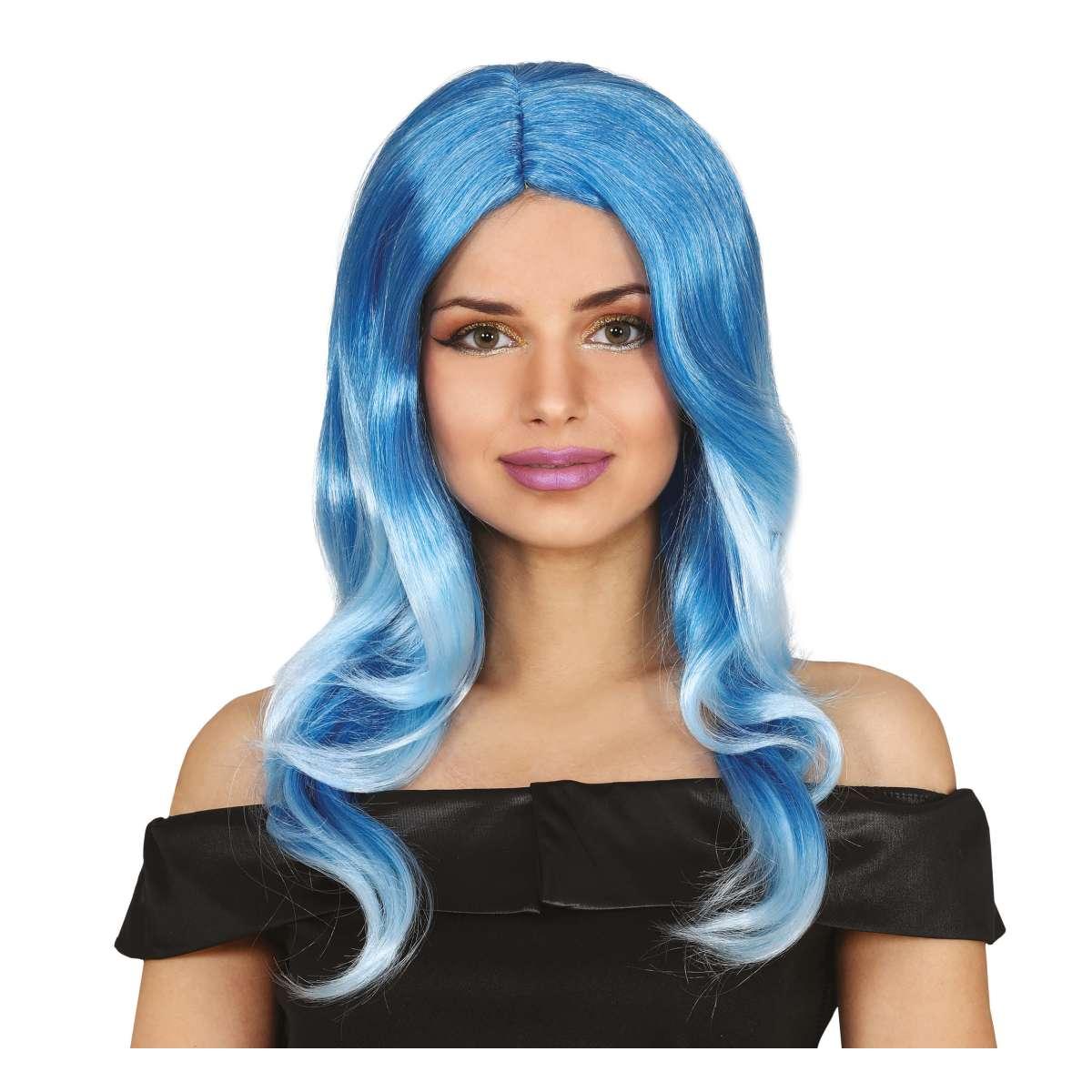 Parrucca Blu Liscia Lunga Sfumata |_298