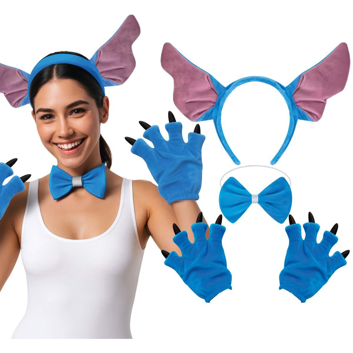 Cerchietto Mostriciattolo Blu con Guanti e Papillon |_979