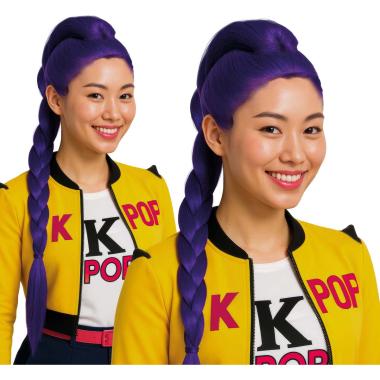 Parrucca Viola Manga K Pop con Treccia |_721