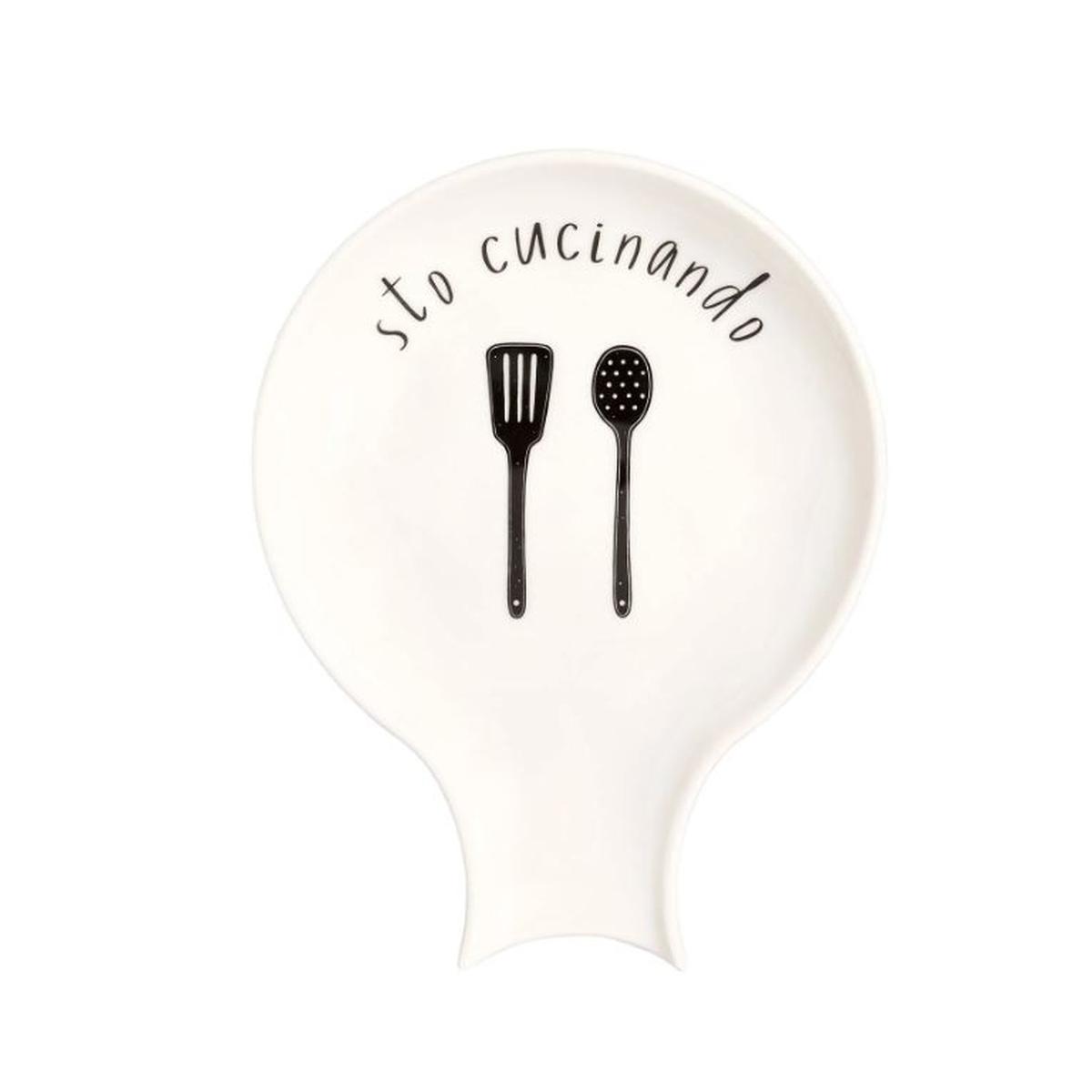 Sottopentola Ceramica Simple Day con Scritta Sto Cucinando cm.15x19