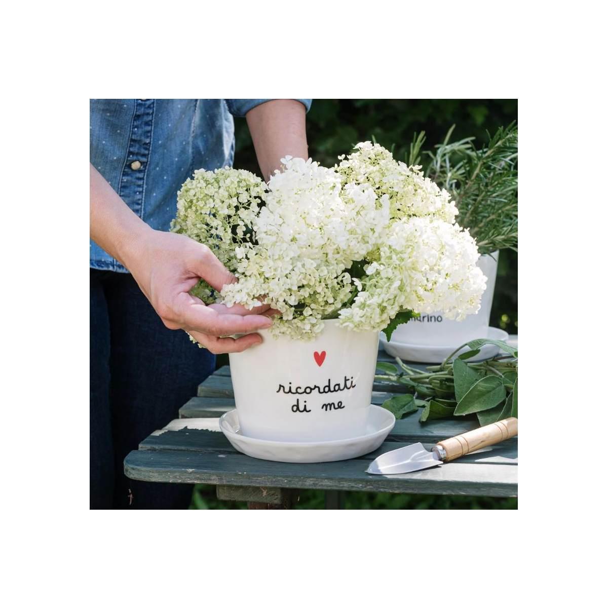 Vaso Ceramica Simple Day con Scritta Ricordati di Me cm.15