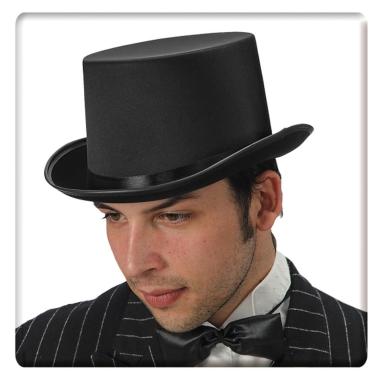 Cappello Cilindro Nero Feltro Raso cm.13 |Carnival Toys