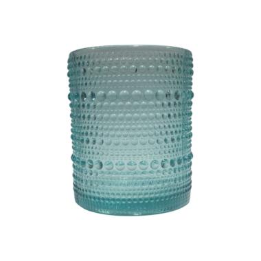 Bicchiere Vetro Singolo Acqua Rosa Azzurro ml.300