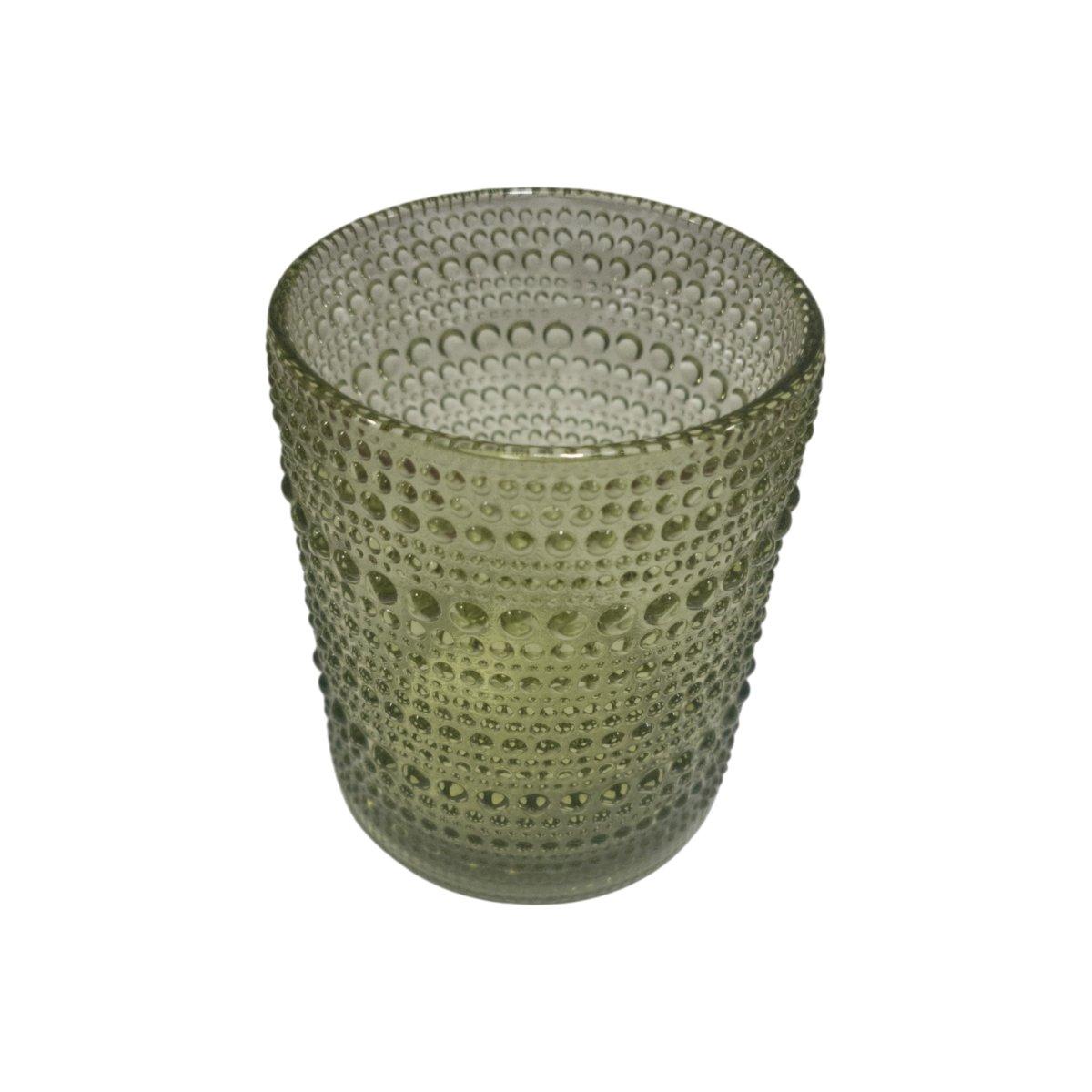 Bicchiere Vetro Singolo Acqua Perla Verde ml.300