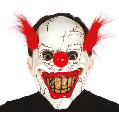 Maschera viso lattice horror clown con capelli