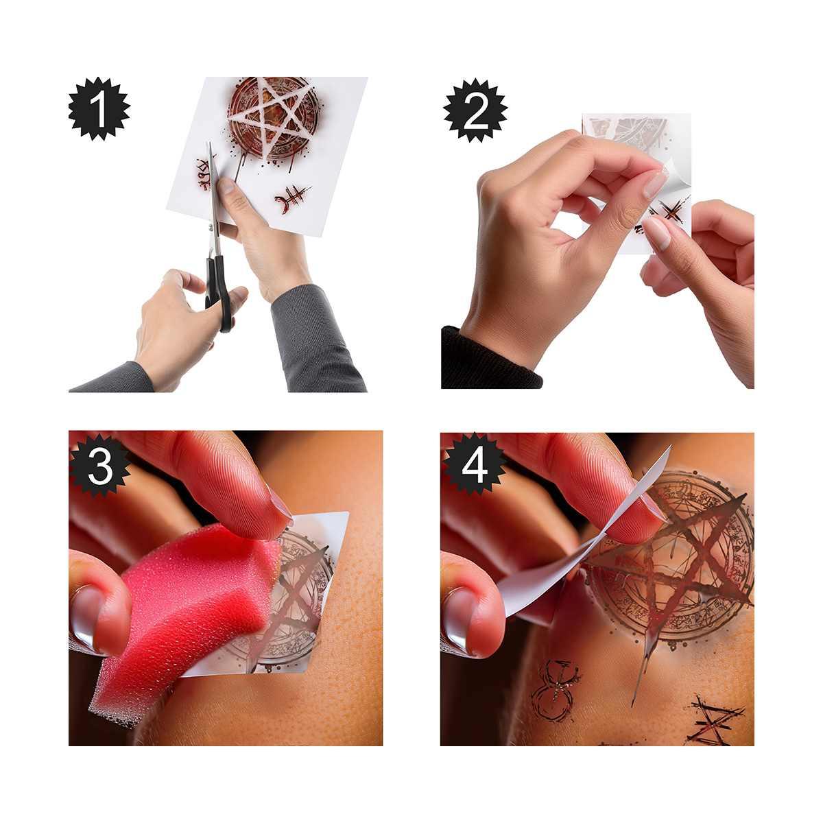 Tatuaggi viso rimovibili satanici |Guir_084