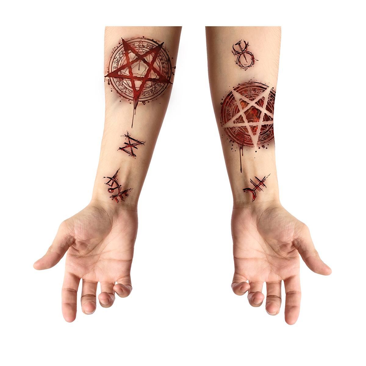 Tatuaggi viso rimovibili satanici |Guir_084