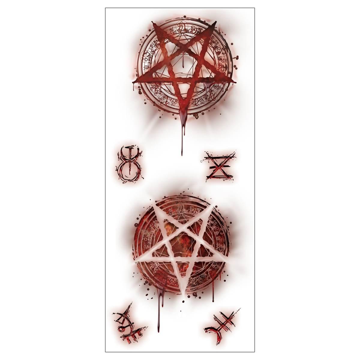 Tatuaggi viso rimovibili satanici |Guir_084