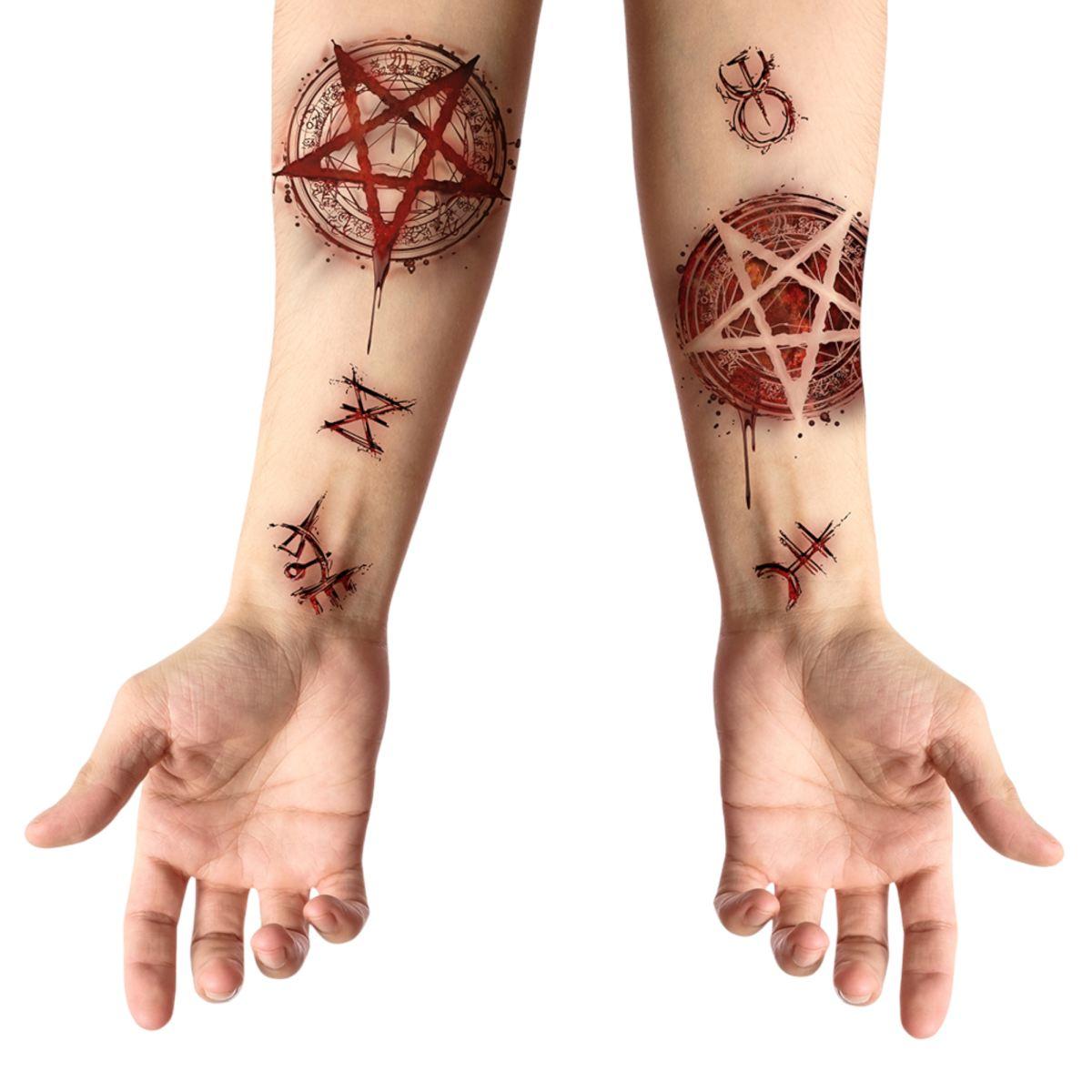 Tatuaggi viso rimovibili satanici
