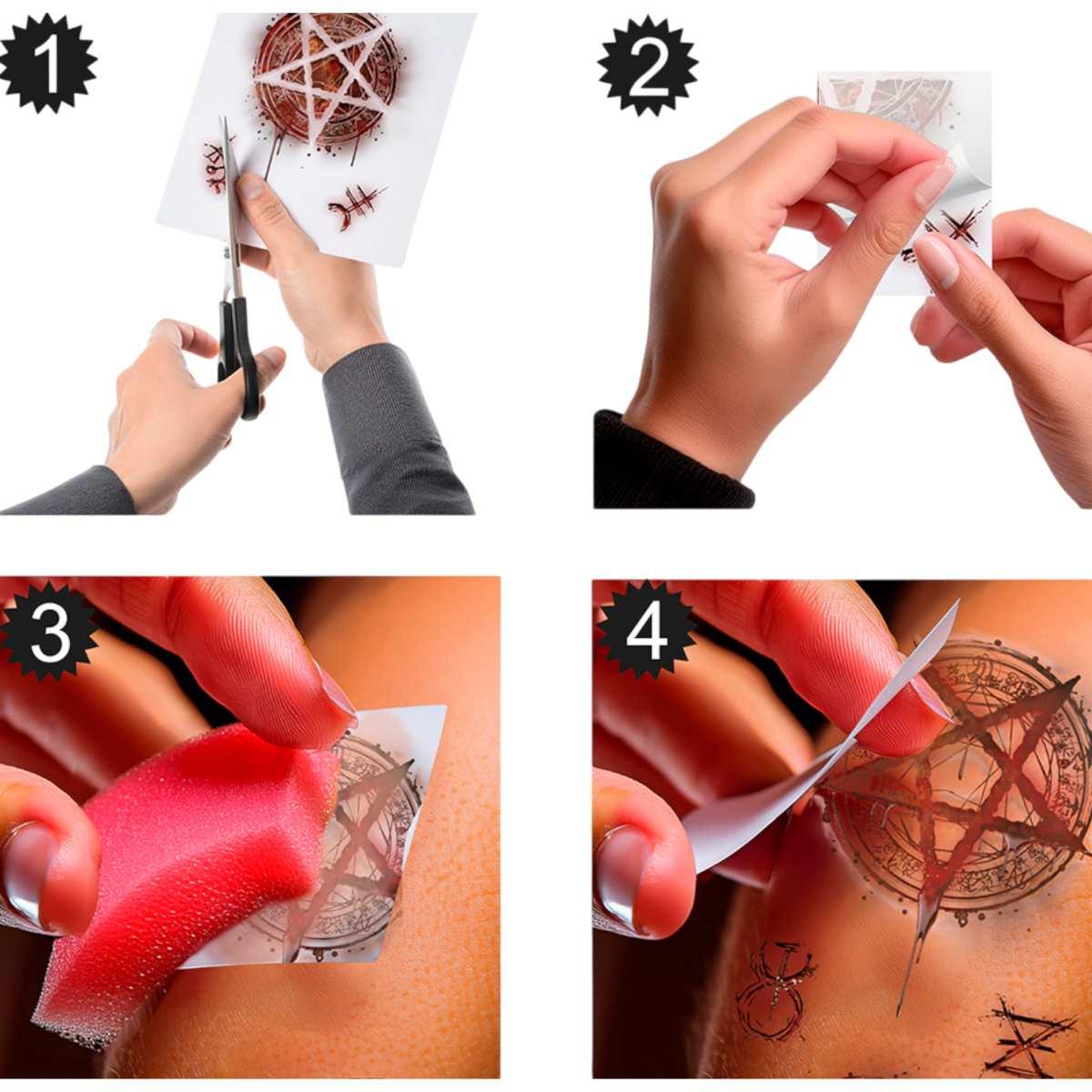 Tatuaggi viso rimovibili satanici