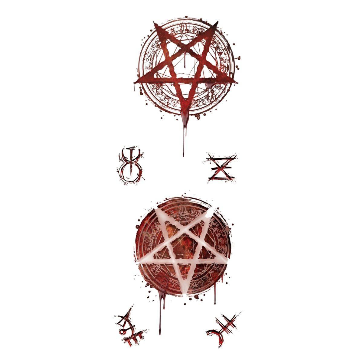 Tatuaggi viso rimovibili satanici