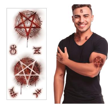 Tatuaggi viso rimovibili satanici |Guir_084